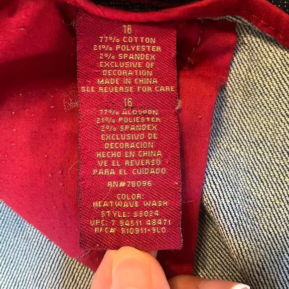 SASSON Women Skinny Leg Shuffle Jeans size 16 Blue Mid Rise Stretch - Picture 8 of 12